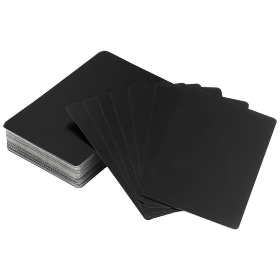 Blank Metal Business Cards, 100-Pack, Aluminum Cards for Customization, 3.4" x 2.2", 0.008" Thick, Matte Black, Laser Engravable