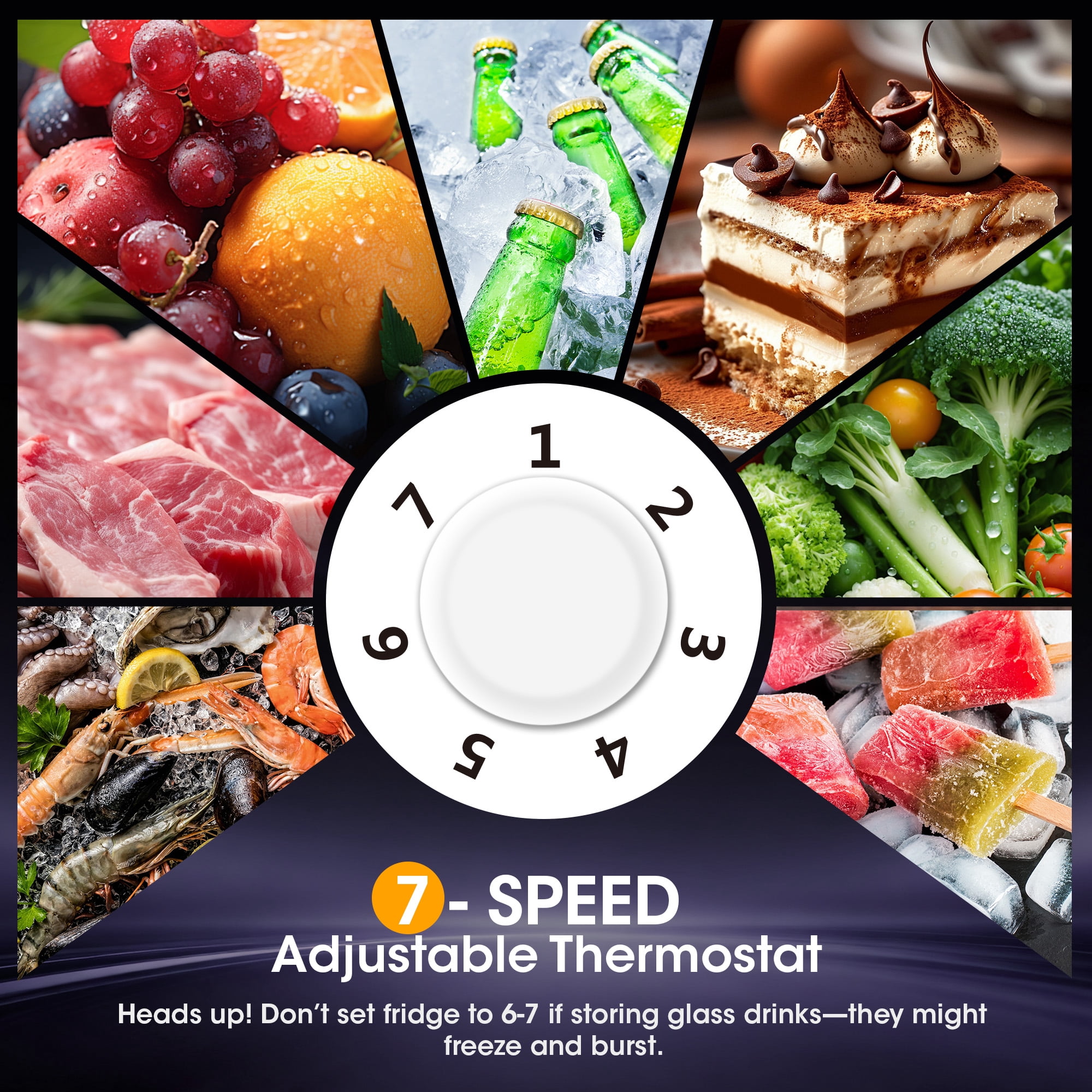 Patiosunny 4.5 Cu.ft Mini Refrigerator with Freezer, 2 Doors Mini Fridge with Adjustable Shelves, Small Refrigerator for Home, Office, Kitchen, Dorm and Bedroom (Black)
