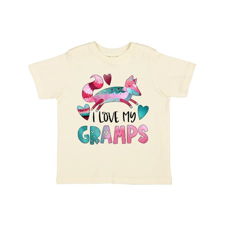 

Inktastic I Love My Gramps Pink and Blue Fox with Hearts Gift Toddler Boy or Toddler Girl T-Shirt