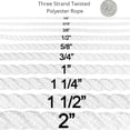thumbnail image 5 of Golberg Twisted Polyester Rope – Low Stretch, High Strength – White Resistant Cable – Multiple Lengths and Sizes, 5 of 5