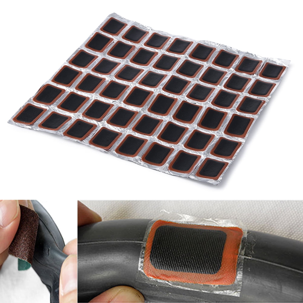 Black and Orange Rubber Tyre Patch 48 Pieces Square Rubber Tyre Patches
