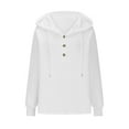 thumbnail image 4 of Lenpel Hoodies for Women Long Sleeve Half Button V Neck Textured Pullover Sweatshirts Fashion Fall Outfits, 4 of 7