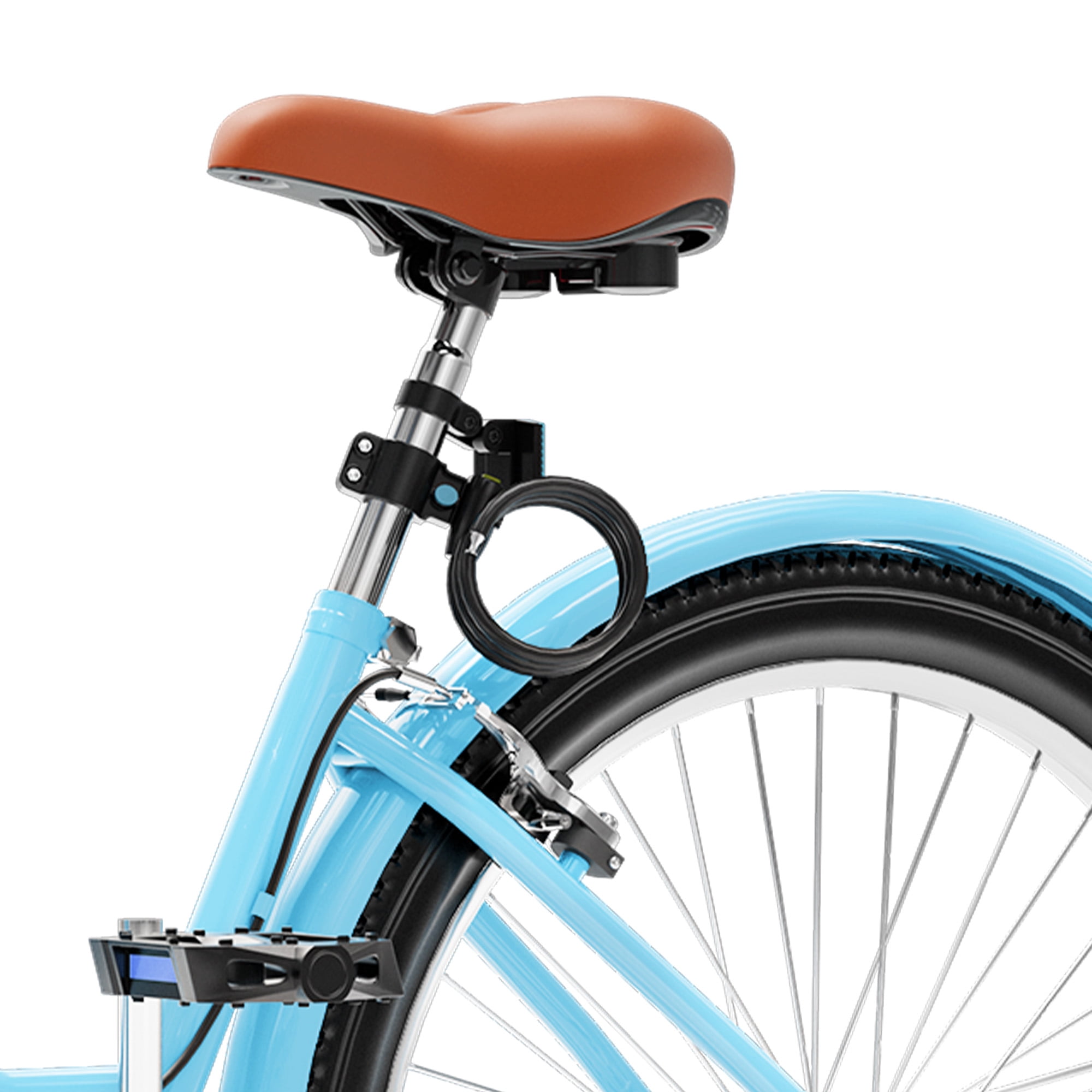 Uforic 26 Inch Beach Cruiser Bike, 7-Speed, Step-Through Bicycle for Men & Women, Steel Frame, Light Blue