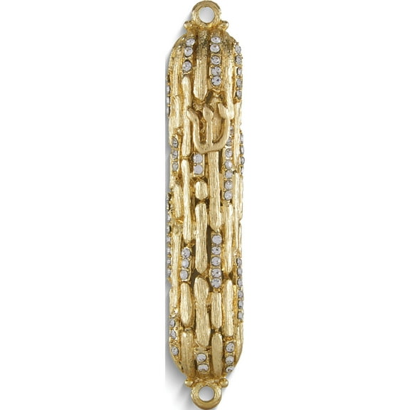 Fashion Gold-Tone With Crystals Mezuzah (5.1 X 2.1) Made In China gm20002