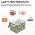 thumbnail image 6 of Yayeee Collapsible Cube Storage Bin with Lid Fabric Closet Decorative Basket with Handles, Green American Footballs, 6 of 7