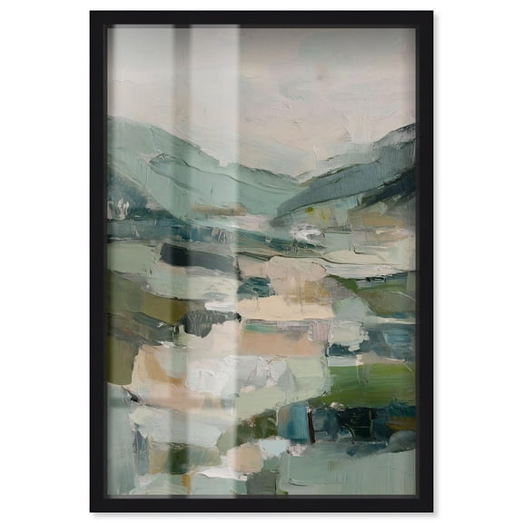 Hushed Coastal Vibrancy III Shadowbox Print Green Wall Decor by Art Remedy, Black Frame, 10 x 15