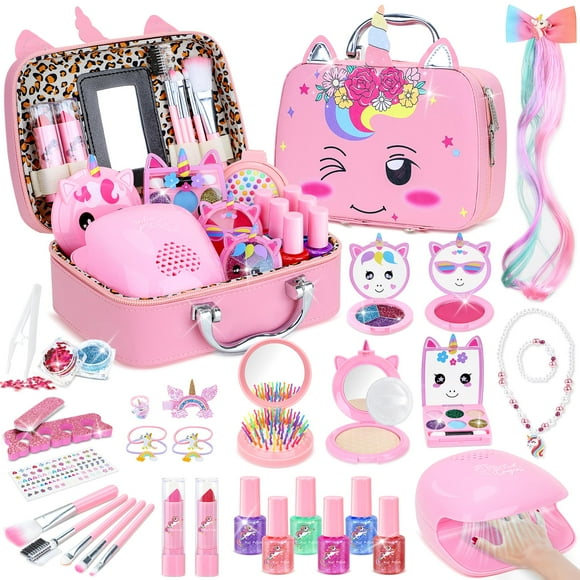 Kit de maquillaje PERRYHOME Kids para niñas de 3 a 12 años con esmalte de uñas