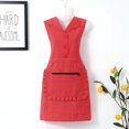 thumbnail image 2 of LCXmlly Kitchen Apron Cooking Apron Sleeveless Oilproof Zipper Pocket Western Style Lapel Plaid Pattern, 2 of 6