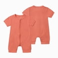 thumbnail image 2 of KPOPLK Newborn Unisex Jumpsuit Romper Soft Bodysuit One-Piece Short Sleeve Letter Print Clothes for 3M 6M 9M 12M 18M 24M Size 3-6 Months,Red, 2 of 4