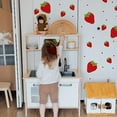 thumbnail image 6 of 4 Sheets / 92pcs Strawberry Wall Decals, Removable Cute Fruit Wall Stickers for Girls Bedroom Dorm Dining Room Kitchen Bathroom Waterproof Decor, 6 of 7