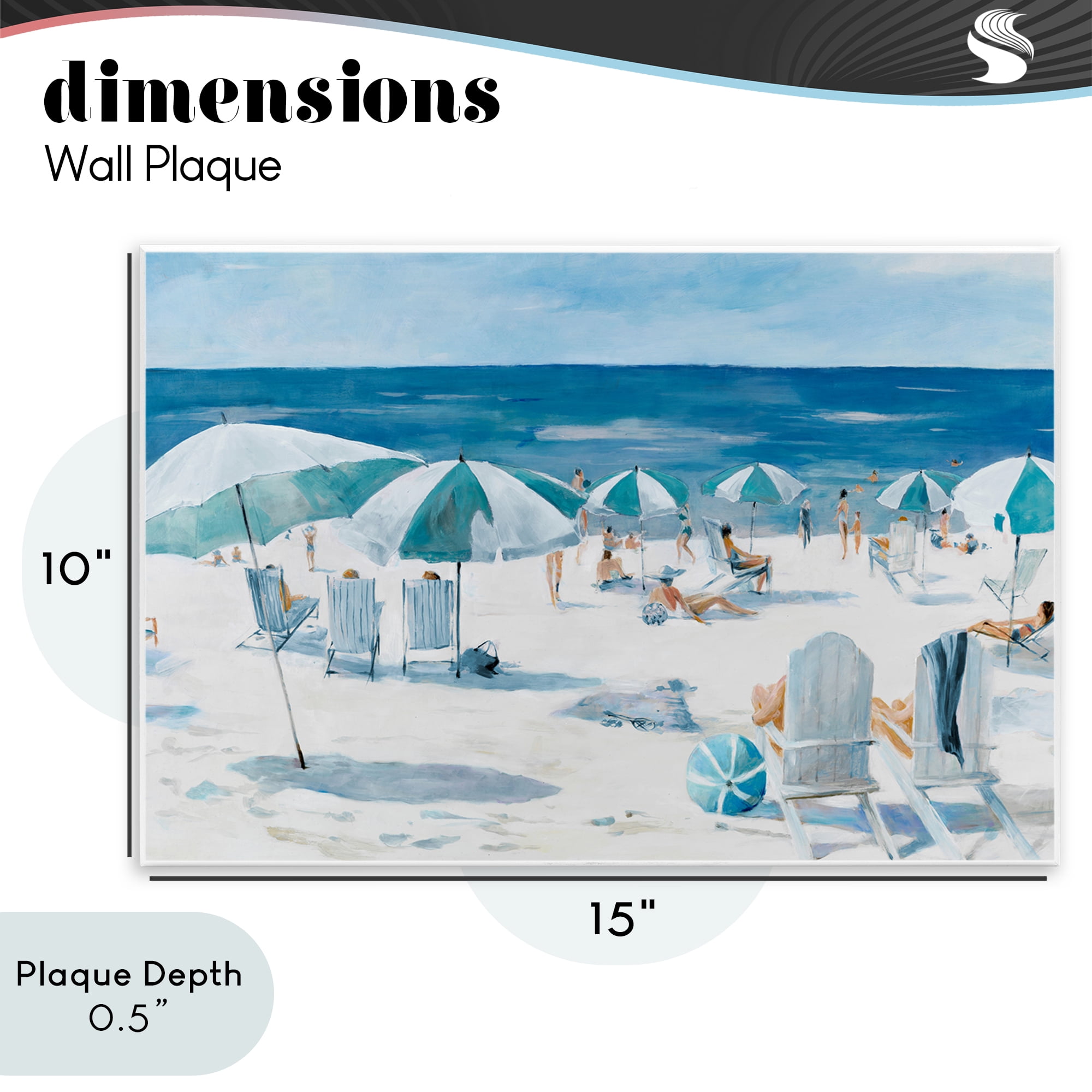 Stupell Industries Umbrella Beach Coastal Scene Wall Plaque Art, design by Lorenzo Collective