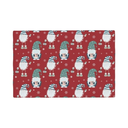 

Placemats Set of 4 / 6 Gnome And Snowflakes Placemats for Dining Table Indoor/Outdoors Heat Resistant Washable Placemats 18 x 12