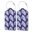 thumbnail image 5 of Rocae blue starry sky Skull flower for Leather Luggage Baggage Tags ID Label Privacy Cover ID Label with Stainless Steel Loop and Address Card, 5 of 5