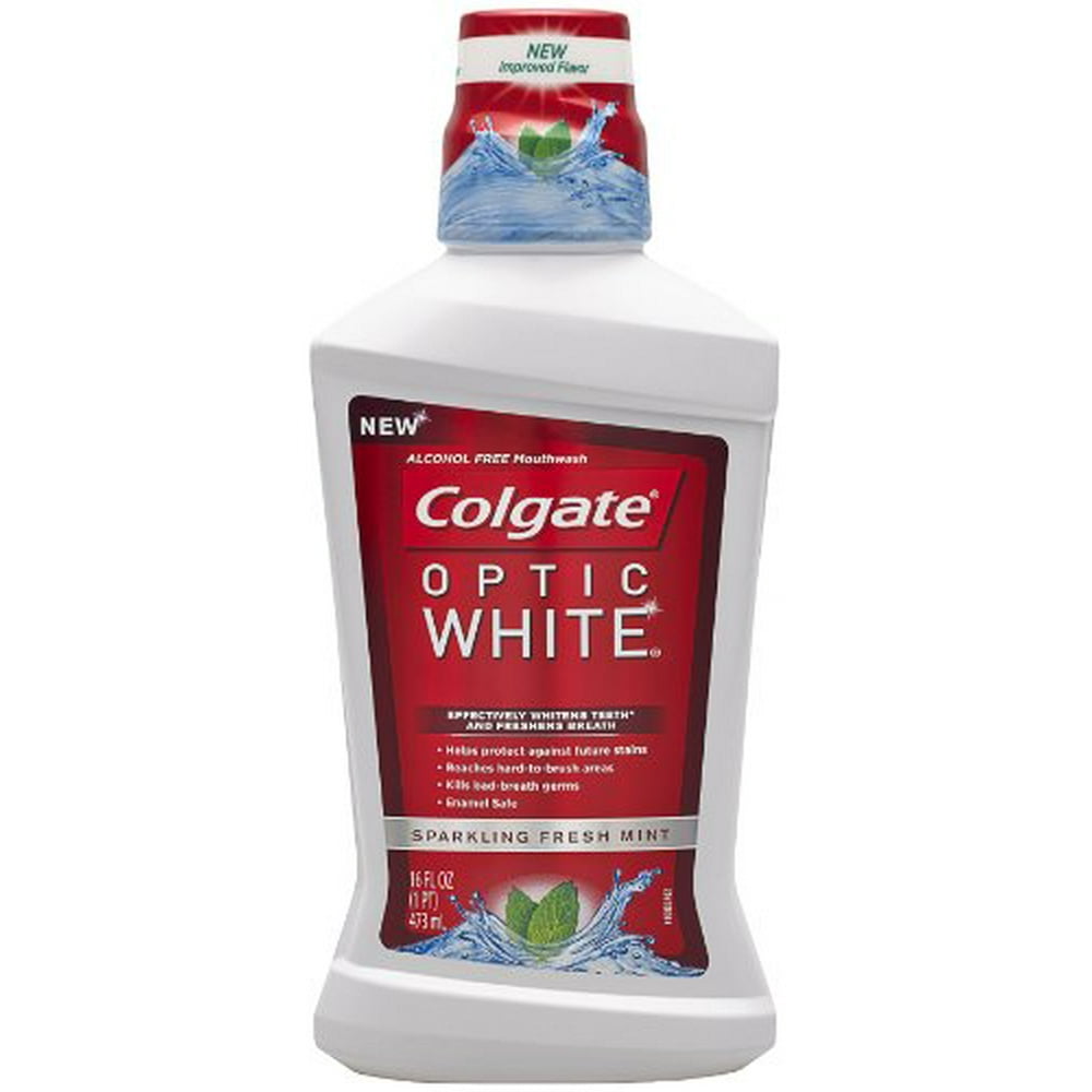 Colgate Optic White Mouthwash, Sparkling Fresh Mint 16 oz Each