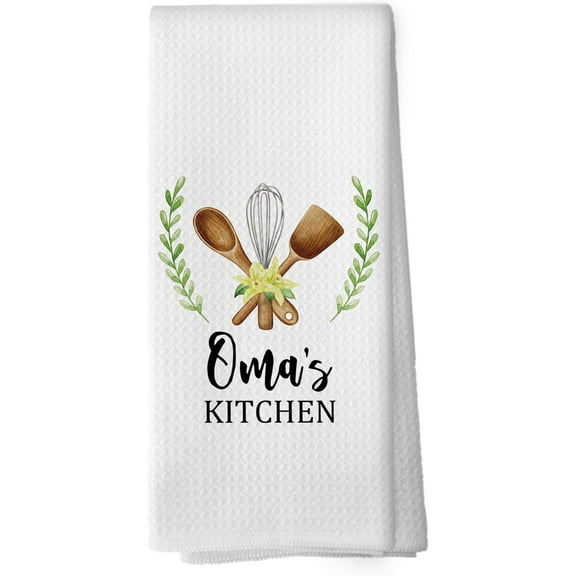 Oma Gifts Kitchen Towels - Gifts for Grandma Oma Dish Towels, Rustic Grandma Mothers Day Birthday Decorative Absorbent Dishcloths Hand Towel for Kitchen Decor 18x26 Inches