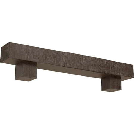 

Ekena Millwork 6 H x 10 D x 72 W Rough Cedar Faux Wood Fireplace Mantel Kit w/ Alamo Corbels Aged Pecan