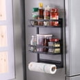 thumbnail image 3 of Yeacher Refrigerator Magnetic Spice Rack Steel Frame Organizer Spice Storage Shelf Magnetic Fridge Rack Kitchen Magnet Organizer Seasoning Bottle Holder with Towel Bar and Hooks, 3 of 8