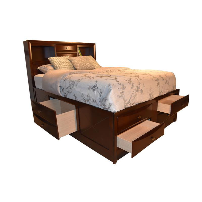 Emily Wood King Storage Platform Bed, Platform Bed Frame King With Storage
