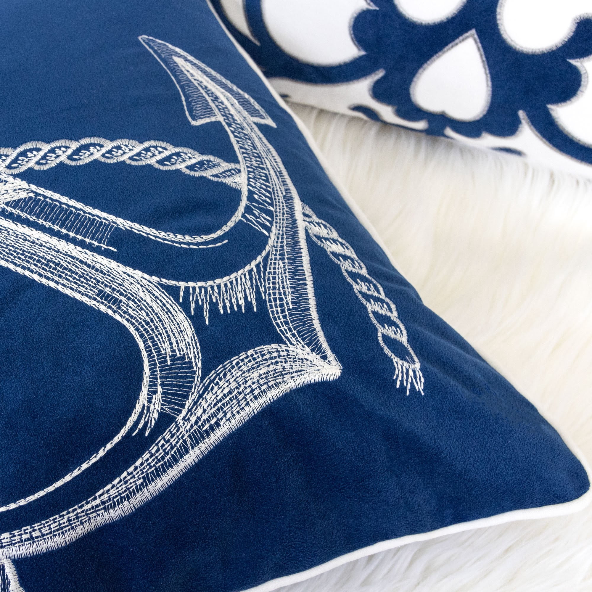 Amry Blue Graphic Polyester 20 in. x 20 in. Throw Pillow