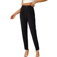 thumbnail image 3 of Women'S Pants Casual High Waist Trousers Tapered Slacks Pockets Dressy Business Work Outfits Black XS, 3 of 8
