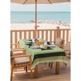 thumbnail image 2 of Outdoor Tablecloth with Umbrella Hole for Patio/Picnic/Party/Camping, Sage Green Boho Waterproof Table Cloth Rectangle Table Cover Washable, Farmhouse Ethnic Tribe Striped (60"x 102"), 2 of 9