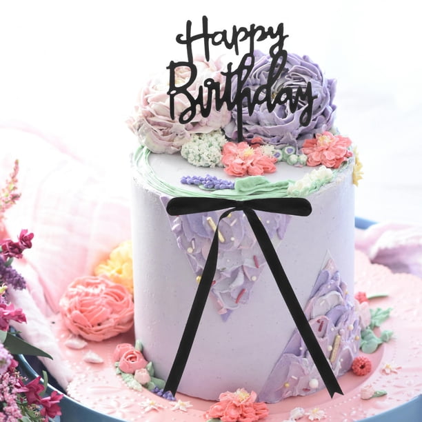 RUNROTOO 1Jgo Adorno De Pastel Con Lazo Negro Para Fiesta Cumpleaños Y De Postres