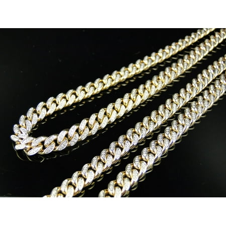 chain diamond 7mm 10k cuban miami ct yellow link gold jewelry