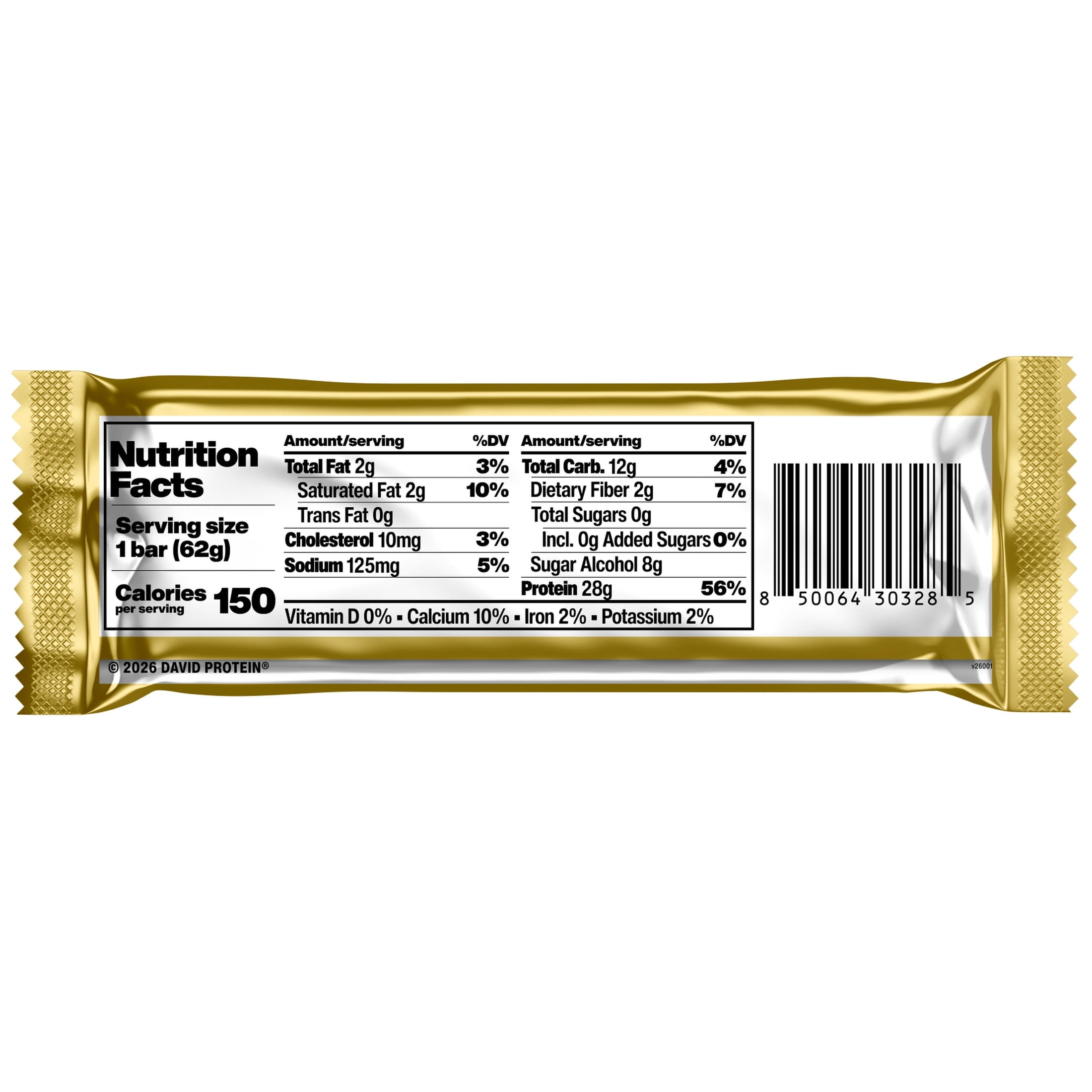 David High Protein Bars, Cinnamon Roll, 28g Protein (4 Count)