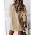 thumbnail image 5 of Women'S Loose Sweater V Neck Long Sleeve Shirt Casual Autumn and Winter Tops Khaki M, 5 of 6
