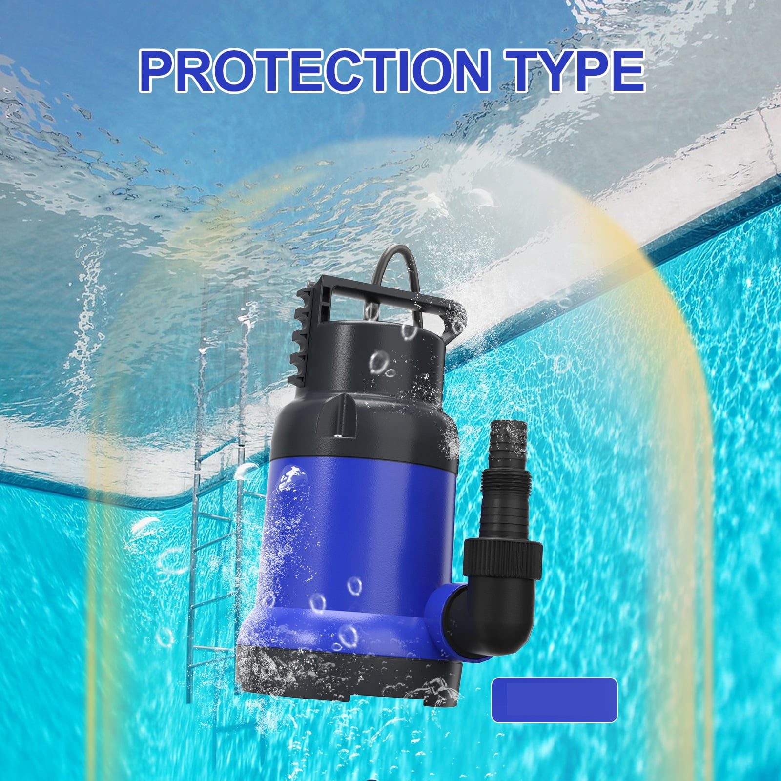 Sump Pump Submersible Water Pump 1HP 3700GPH Portable Electric Utility Pumps for Pool Draining Hot Tub Basement