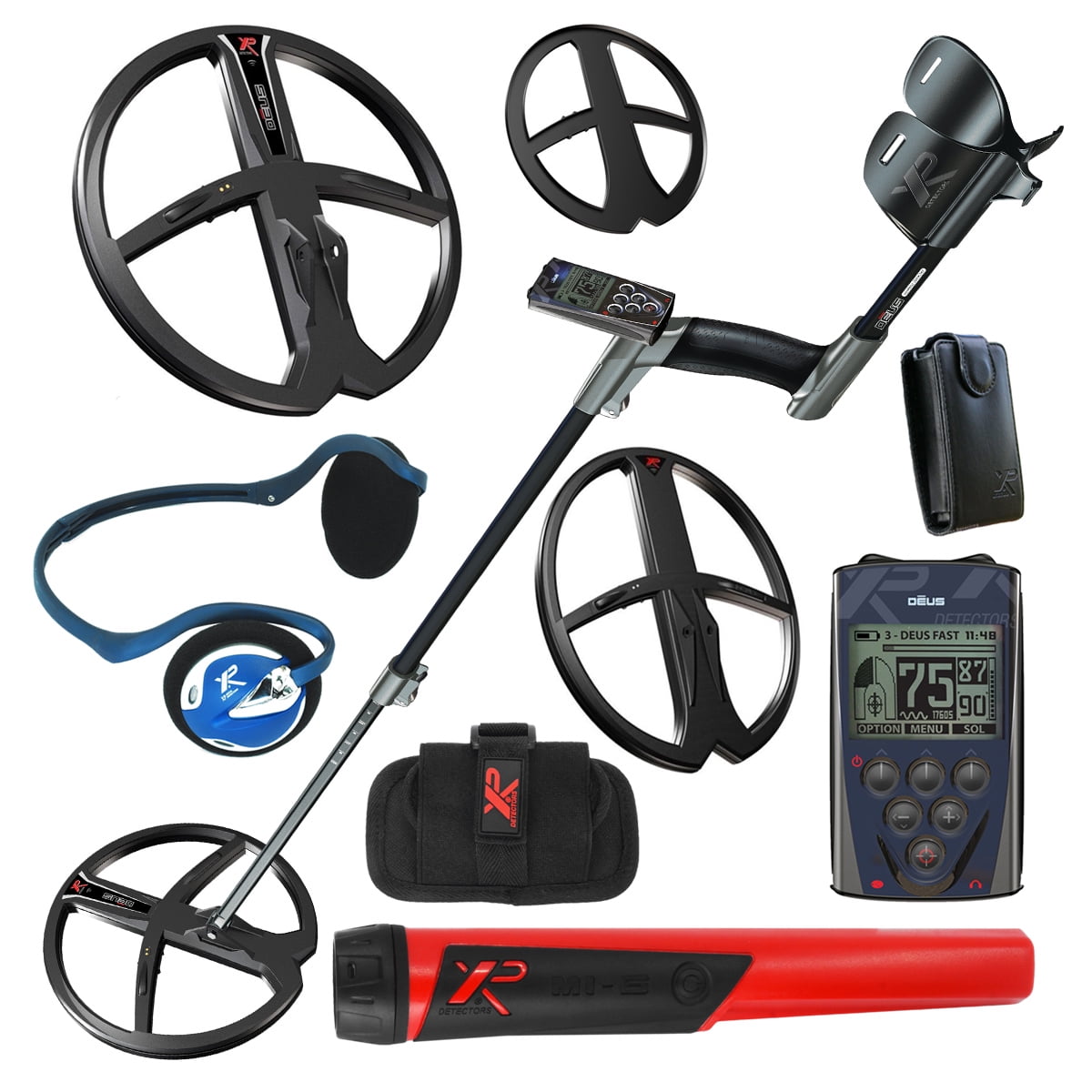 XP Deus Metal Detector with MI6 Pinpointer and Backphones with Remote