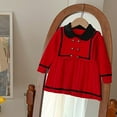 thumbnail image 1 of RXIRUCGD Robe Chandail à Manches Longues pour Filles, Jupe Chandail (Rouge, Taille : 5 Ans), 1 of 3