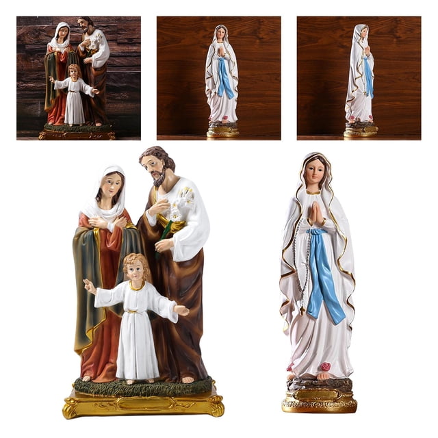 Resina Sagrada Familia con Estatua María Escultura Estatuilla de Adornos de Macarena estatuas de la familia de jesus