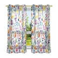 thumbnail image 6 of Yayeee Window Curtains Set of 2 for Living Room Light Filtering 63"x52", Purple Wildflower Pattern, 6 of 7