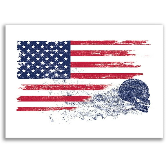 Awkward Styles USA Flag Canvas USA Wall Art Skull Wall Art Patriotic Sugar Skull Canvas Skull with American Flag Proud American