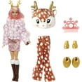 thumbnail image 7 of Barbie Cutie Reveal Snowflake Sparkle Fashion Doll with Deer Plush Costume, Mini Pet & Accessories, 7 of 7