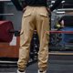 thumbnail image 3 of Pantalones largos casuales para hombre, de color sólido, con bolsillo, cintura elástica, cordón ajustable en el tobillo, para deportes al aire libre, pantalones largos de poliéster para hombre., 3 of 3