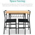 thumbnail image 3 of Songqin 3-Piece Modern Dining Set, Space Saving Dinette for Kitchen, Dining Room, Small Space w/Steel Frame, Built-in Storage Rack - Oak/Black, 3 of 14
