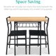 thumbnail image 3 of Songqin 3-Piece Modern Dining Set, Space Saving Dinette for Kitchen, Dining Room, Small Space w/Steel Frame, Built-in Storage Rack - Oak/Black, 3 of 14