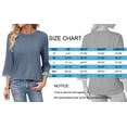 thumbnail image 6 of MOSHU Womens Tops 3/4 Length Sleeve Crew Neck Shirts with Ribbed Cuffs Summer Casual Blouses, 6 of 9