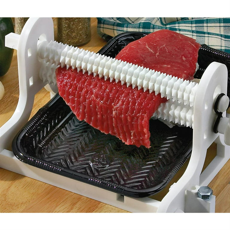 Mister Tenderizer - Meat Steak Tenderizer Flattener Marinate Machine  Kitchen Tool- White