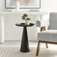 thumbnail image 3 of Modway Maren Round Iron Metal Side Table with Conical Pedestal Base in Black, 3 of 10