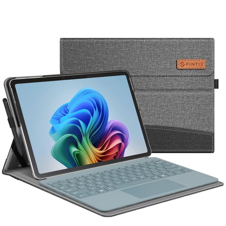 Fintie Case for Microsoft Surface Pro 12" (1st Edition, 2025) – Business Portfolio Cover with Multi-Angle Stand, Pocket & Stylus Holder, Compatible with Type Cover Keyboard (Gray)