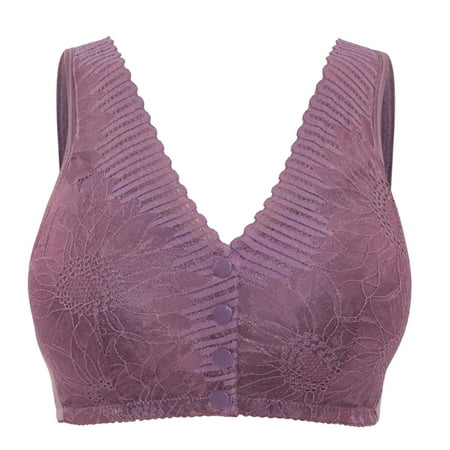 

eczipvz Lingerie for Women Plus Size Women L Size Underwear Bra Plus Cup Front Button Adjustable Vest No Underwire Soft Underwear Bra Grey 40