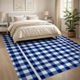 thumbnail image 3 of ODIKA 8'x10' Ultra-Soft Area Rug, Layering Striped Gingham Grid Banded Farmhouse Rectangular Front None Washable, Bare feet friendly, Silk-Touch for Bedroom, Under Sectional, 3 of 7