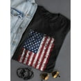 thumbnail image 3 of Grunge Style U.s.a. Flag Women T-Shirt, Female Medium, 3 of 4