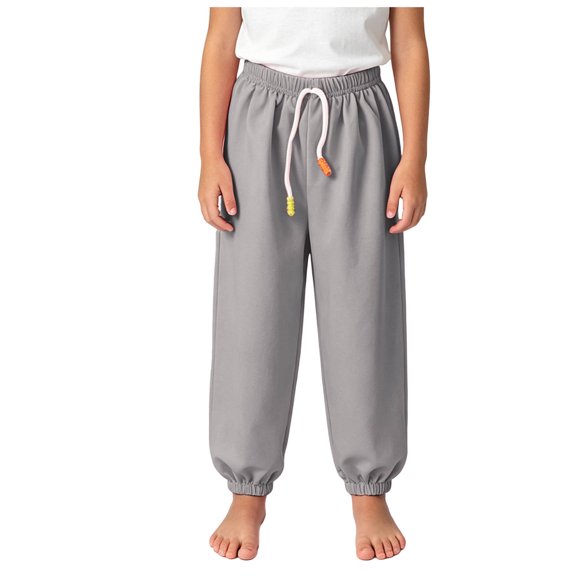 YIWULA Boys Sweatpants, Running Drawstring Straight Leg Elastic Waist Athletic Pants(Grey,100)