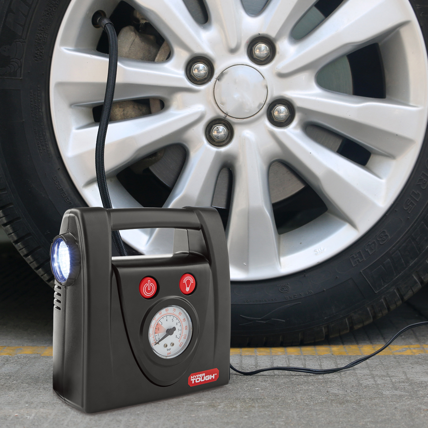 Hyper Tough 12V Standard Tire Inflator with LED Light photo 3