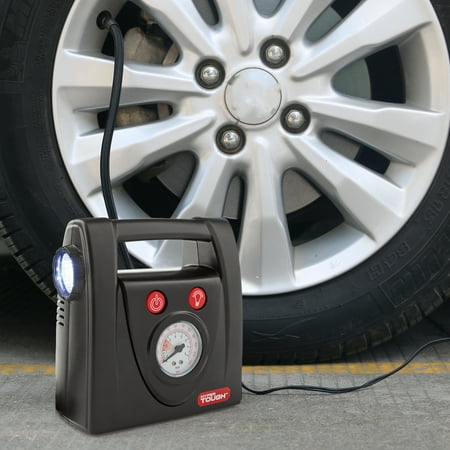 Hyper Tough DC12V Tire Inflator/ Portable Air Compressor /Air Pump with 120 psi Gauge and LED Light And Digital Tire Inflator 7 minutes 100 psi 950 cubic inches per minute 