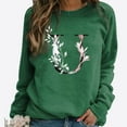 thumbnail image 2 of Pompotops Hiver Femmes Décontracté Manches Longues Hauts Dames Imprimé Chandail en Molleton Blouse Tee Chandail Liquidation, 2 of 4